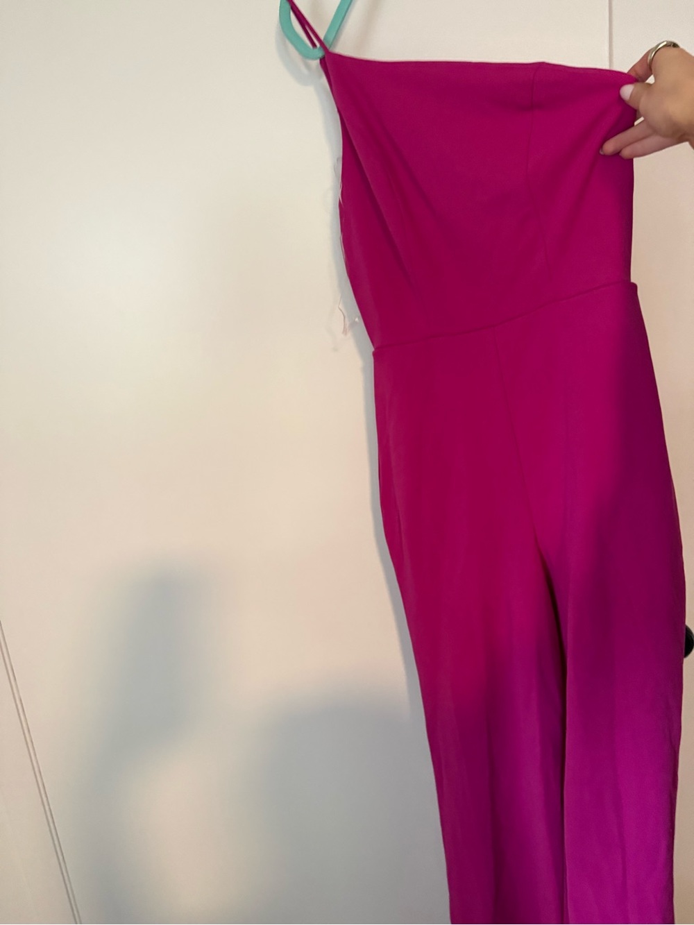 Strapless Fuchsia Jumpsuit
